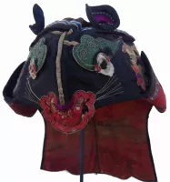 701 Qing Dynasty Black Silk Tiger Hat with Ear Flaps