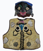 711 Qing Dynasty Yellow Silk Tiger Child's Vest & Hat