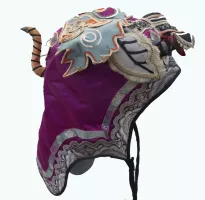 719 Antique Purple Silk Unusually Nosed Creature Han Hat
