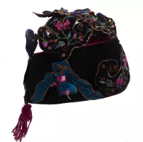 750 Miao Minority Girls Black Velvet Hat