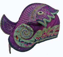 779 Yi Minority Girls Silk Hand-embroidered Fish Hat