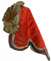 778 Antique Red Silk Tiger Chinese Wind Hat