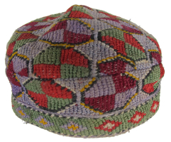 636 Samarkand Uzbek Iroqi-style Silk Embroidered Skullcap