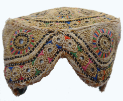 754 Metallic Thread Embroidered Traditional Skullcap Balochistan Pakistan