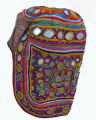 764 Protective Gujarat Rabari Child's Silk Embroidered Mirrored Hood 